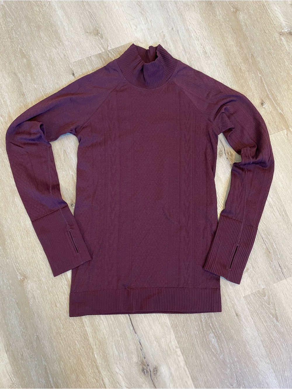 lululemon athletica Ribbed Mock Neck Long Sleeve Top - Burgundy